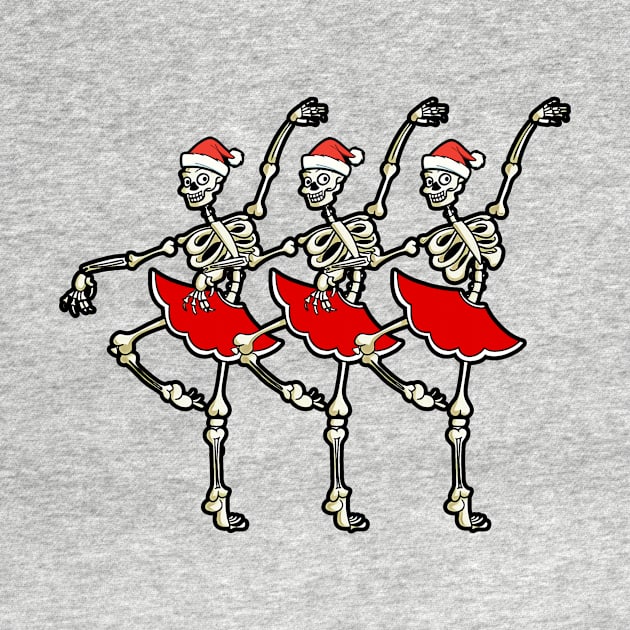 Skeleton Ballerinas Funny Christmas Gift by BusyMonkeyDesign